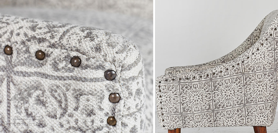 Gray Ornament Armchair Кресло серый орнамент