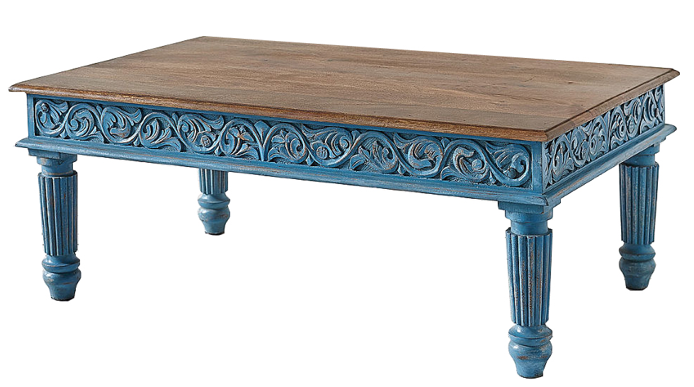 Кофейный стол из массива манго Голубой Blue Mango