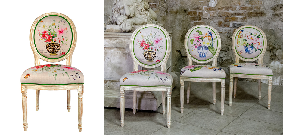 Стул Lilies and Hibiscus Stool