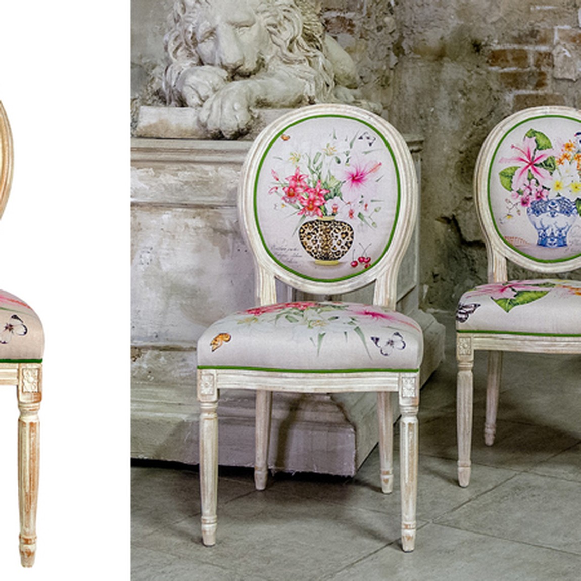 Стул Lilies and Hibiscus Stool