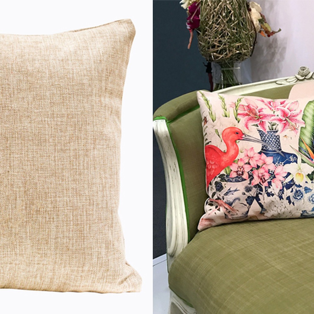 Декоративная подушка Flowers and Scarlet Ibis Pillow