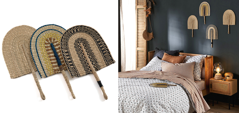 Африканский плетеный веер S-1