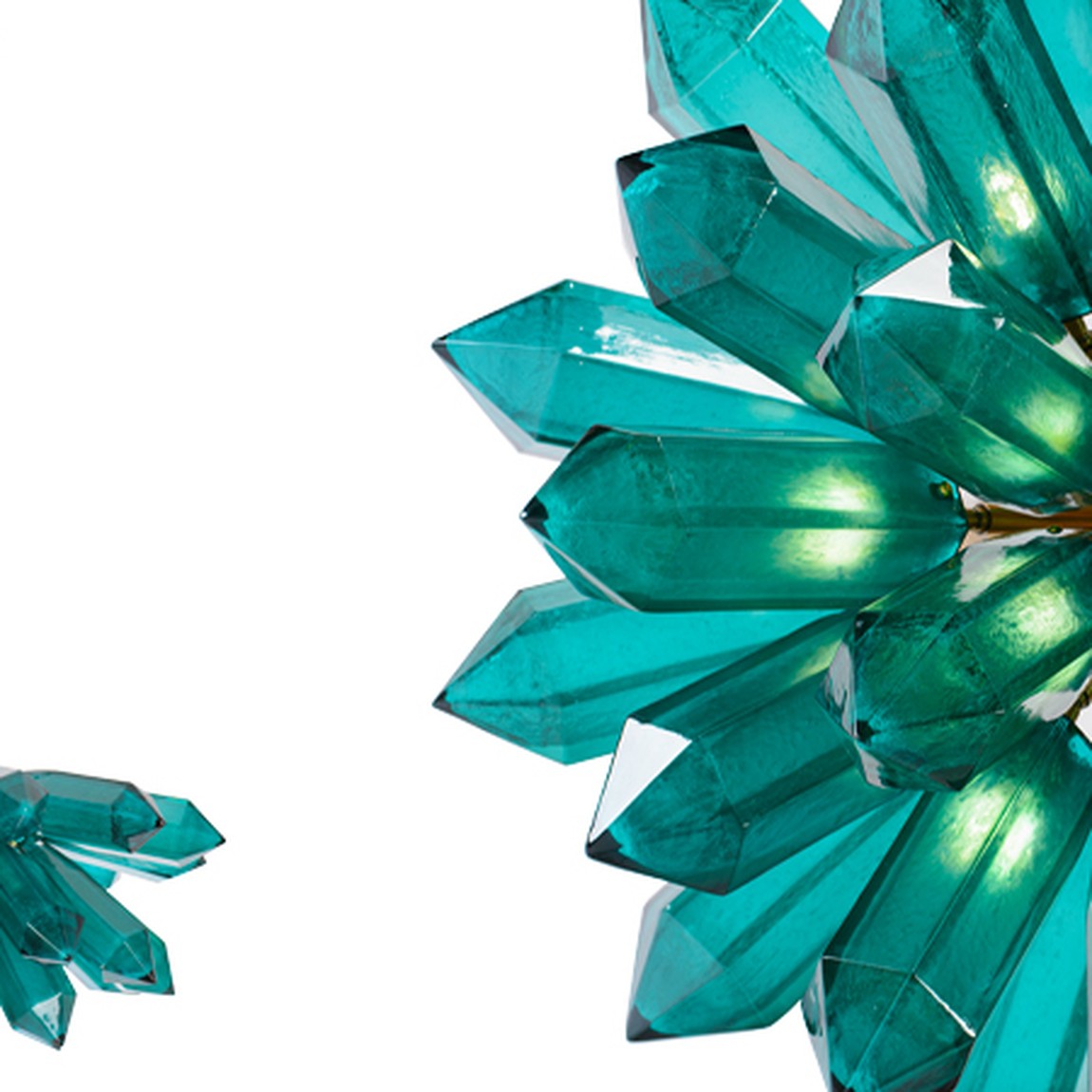 Unique Crystal Cluster Illuminated Sculpture by Jeff Zimmerman Люстра бирюзовое стекло