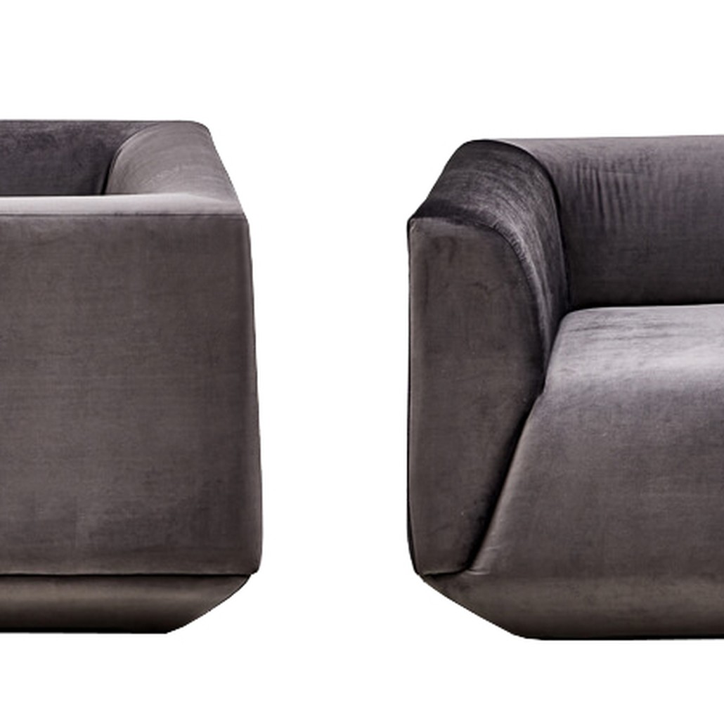 Armchair Cube Gray Lilac Большое Кресло Куб