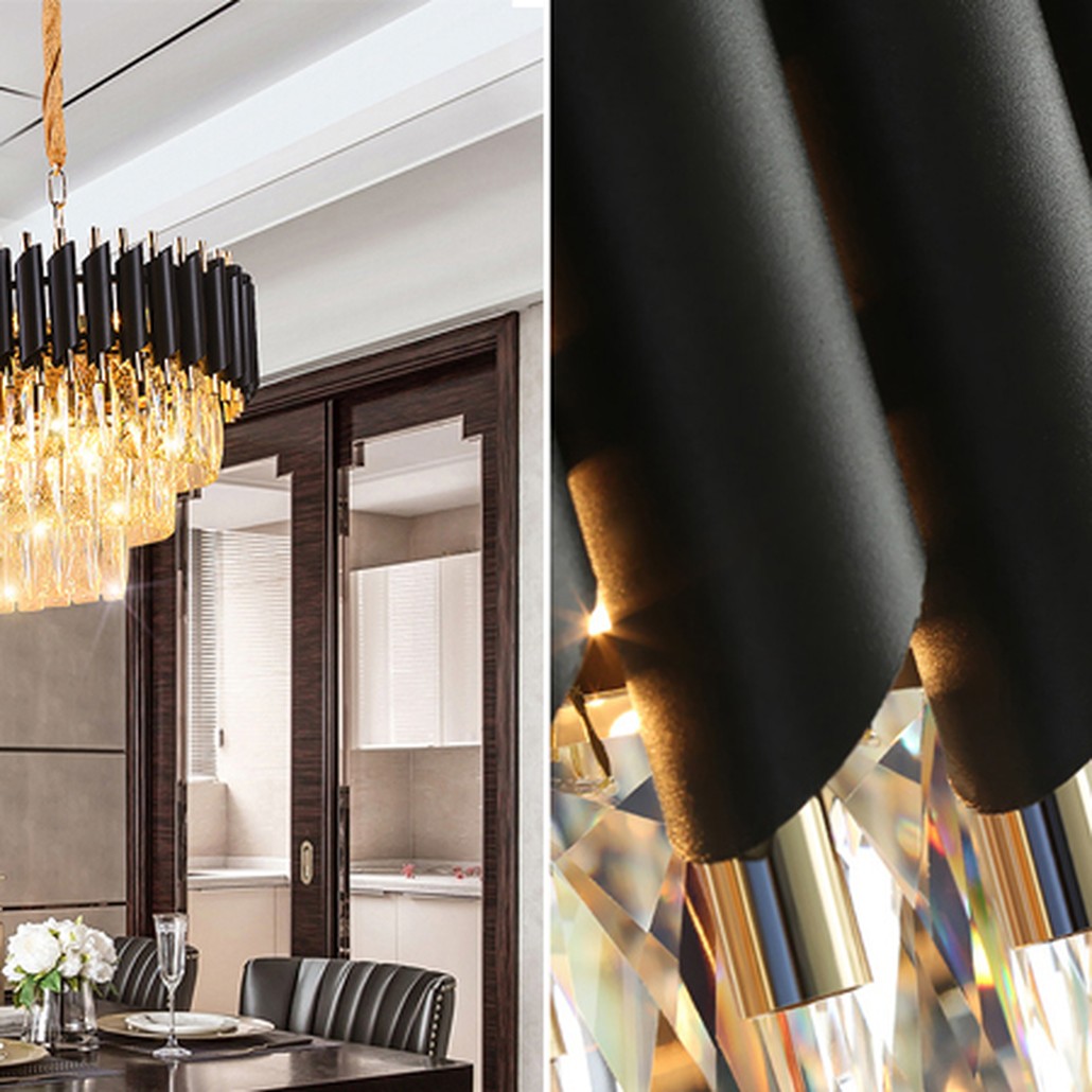 Люстра Empire Black Rectangular Chandelier Crystal
