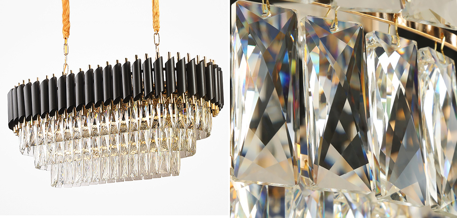 Люстра Empire Black Rectangular Chandelier Crystal