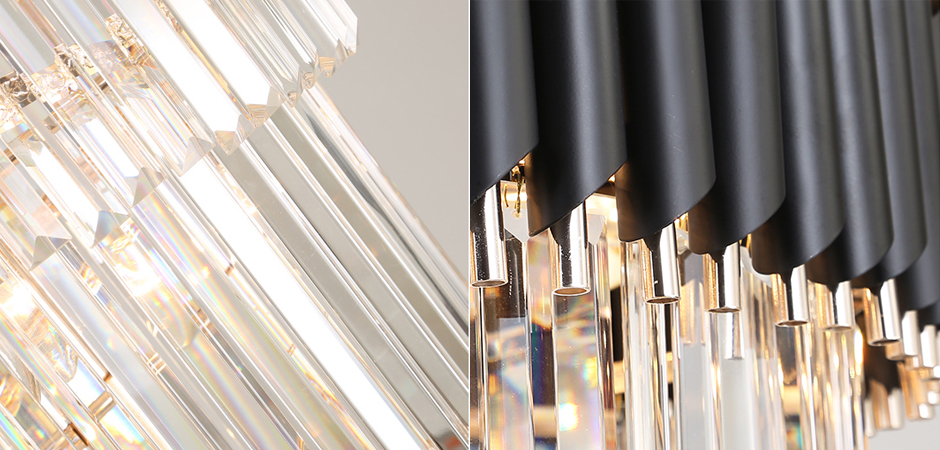 Люстра Empire Large Cascading Chandelier Black Rectangular Crystal