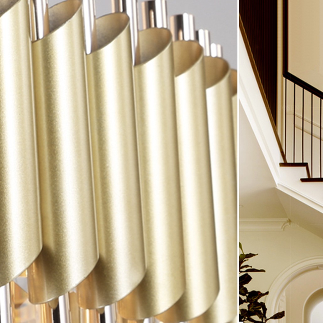 Люстра Empire Large Cascading Chandelier Gold Rectangular Crystal