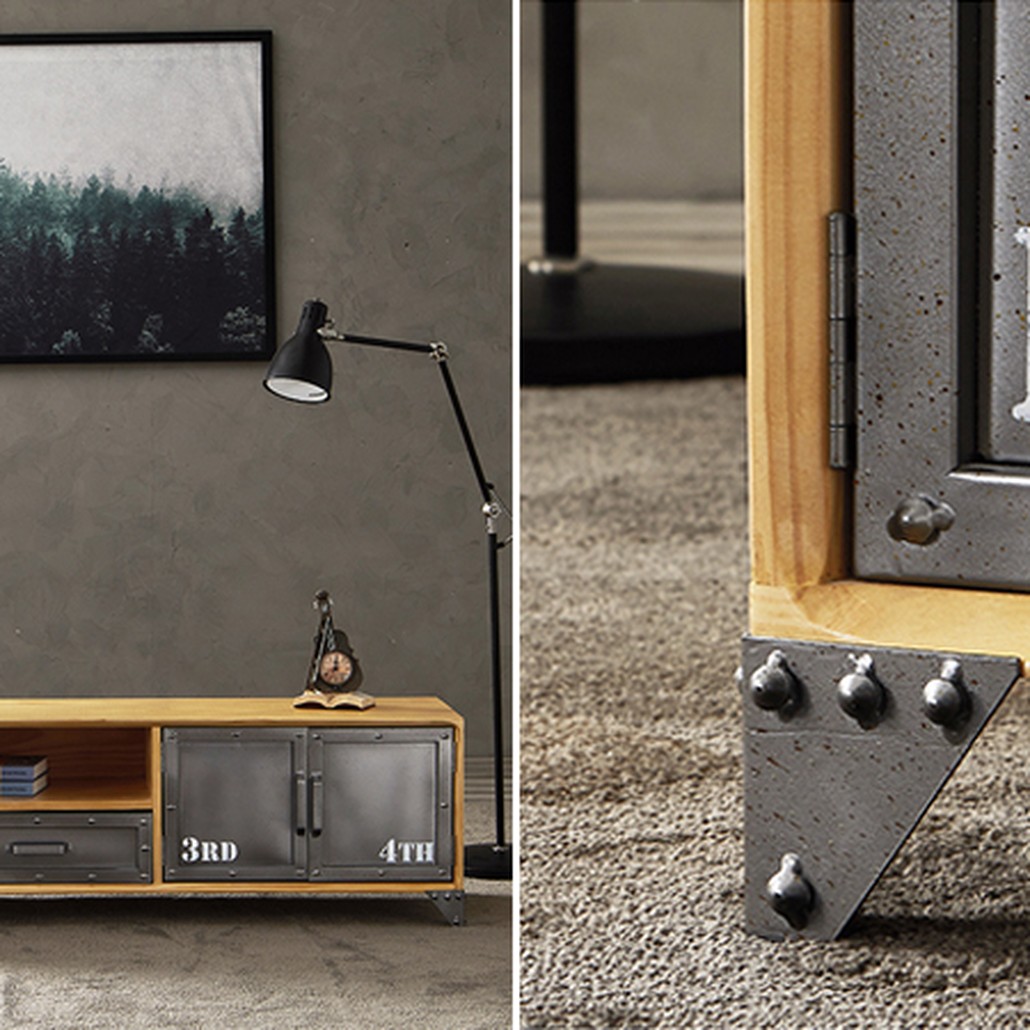 ТВ-тумба Loft Metal and Wood Quadruple