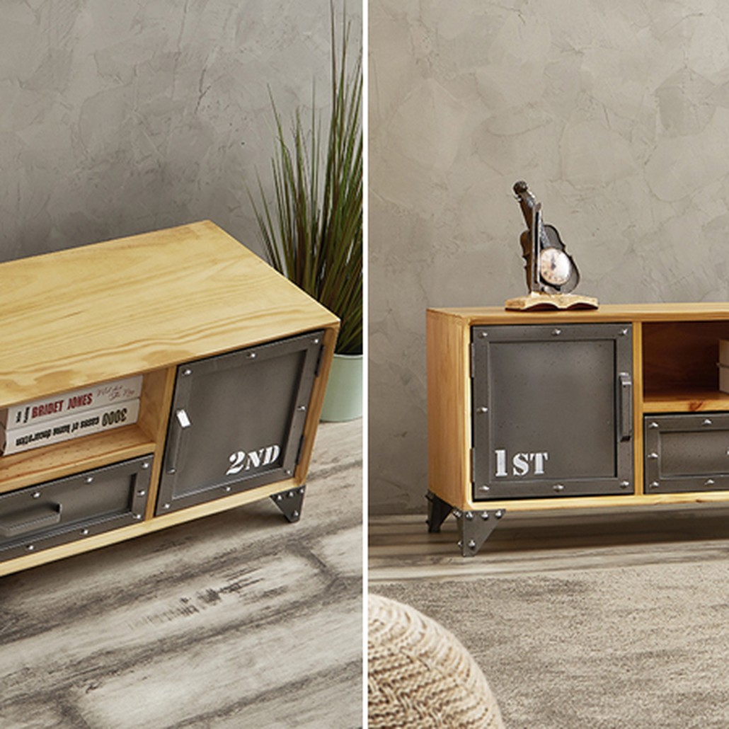 ТВ-тумба Loft Metal and Wood Double
