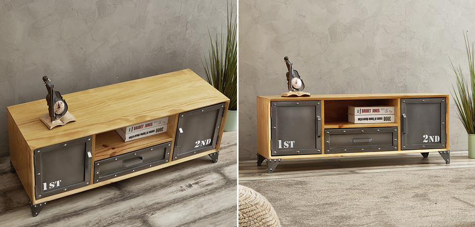 ТВ-тумба Loft Metal and Wood Double