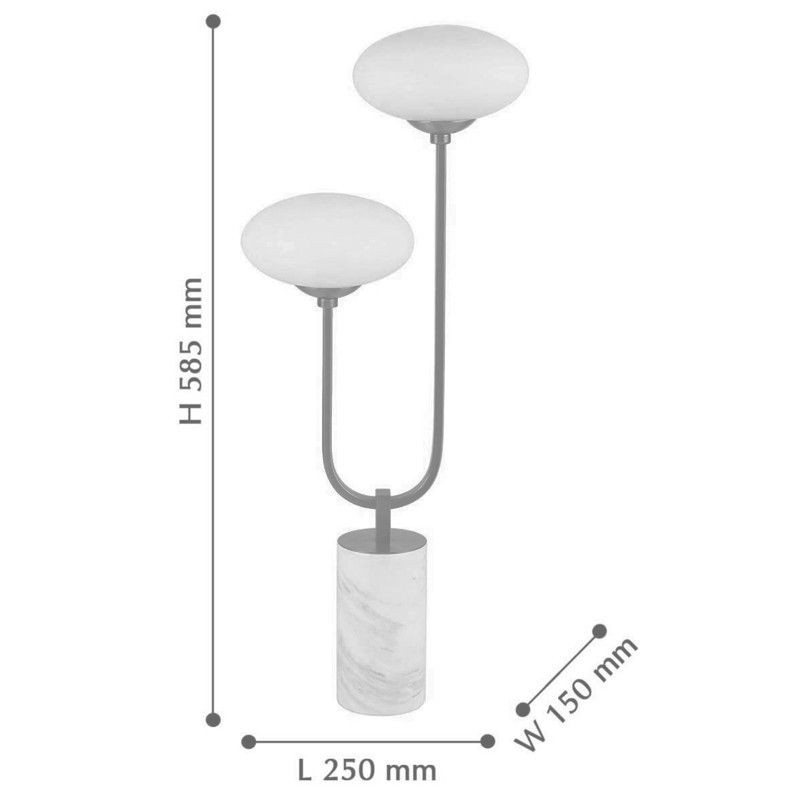 Oval Balls Mushrooms Table Lamp Silver