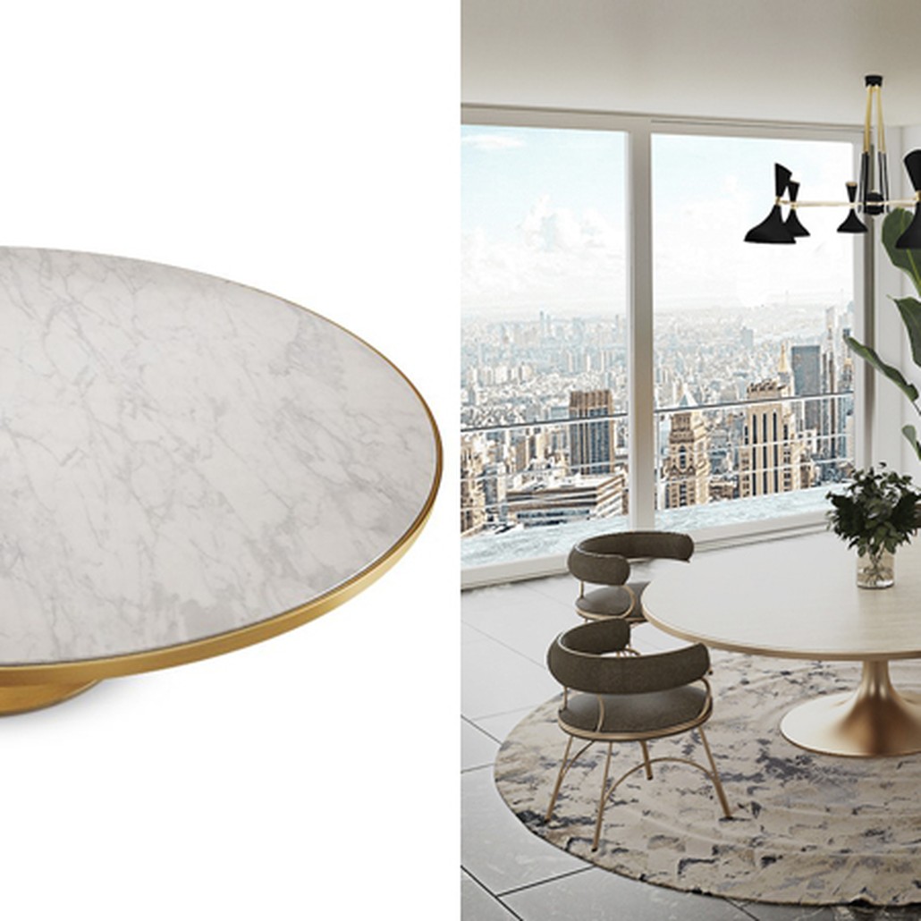 Обеденный стол Marble in Metal Dining Table