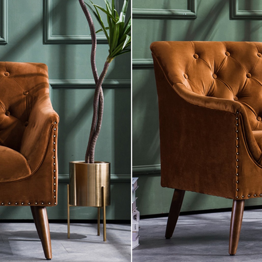 Кресло Terracotta Velvet Armchair