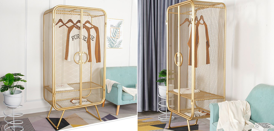 Шкаф Rhombic Grid Wardrobe Gold