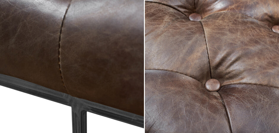 Банкетка из Винтажной Натуральной кожи