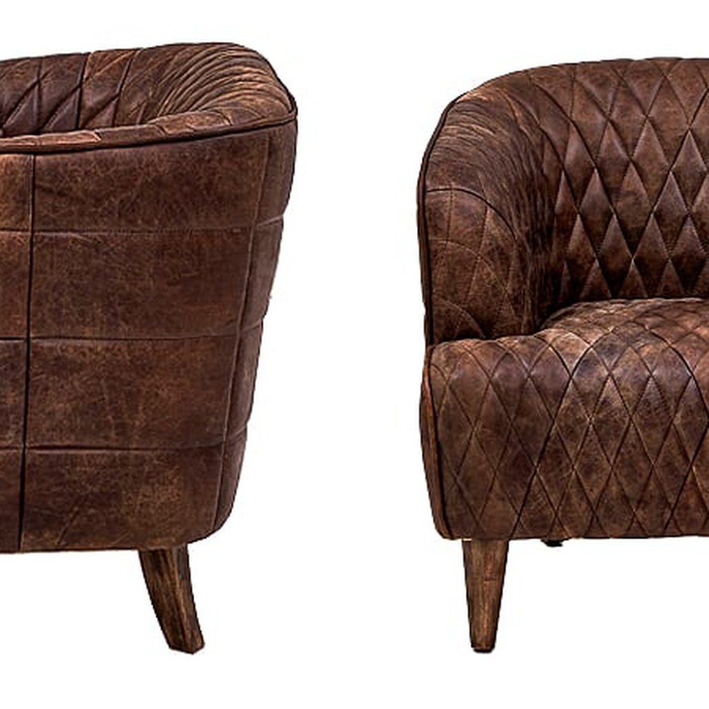 Philadelphia Armchair Кресло из Коричневой Винтажной Кожи