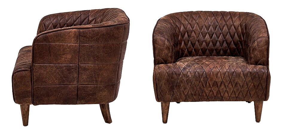 Philadelphia Armchair Кресло из Коричневой Винтажной Кожи