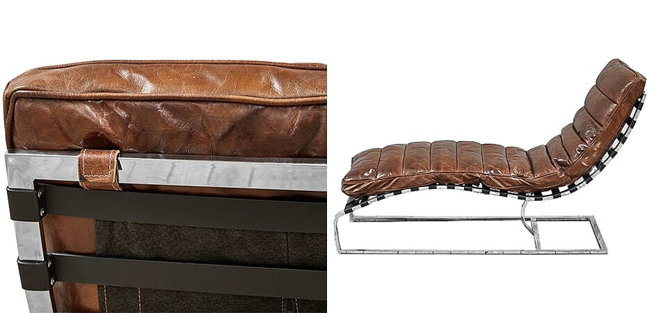 Кушетка из Натуральной Винтажной Кожи