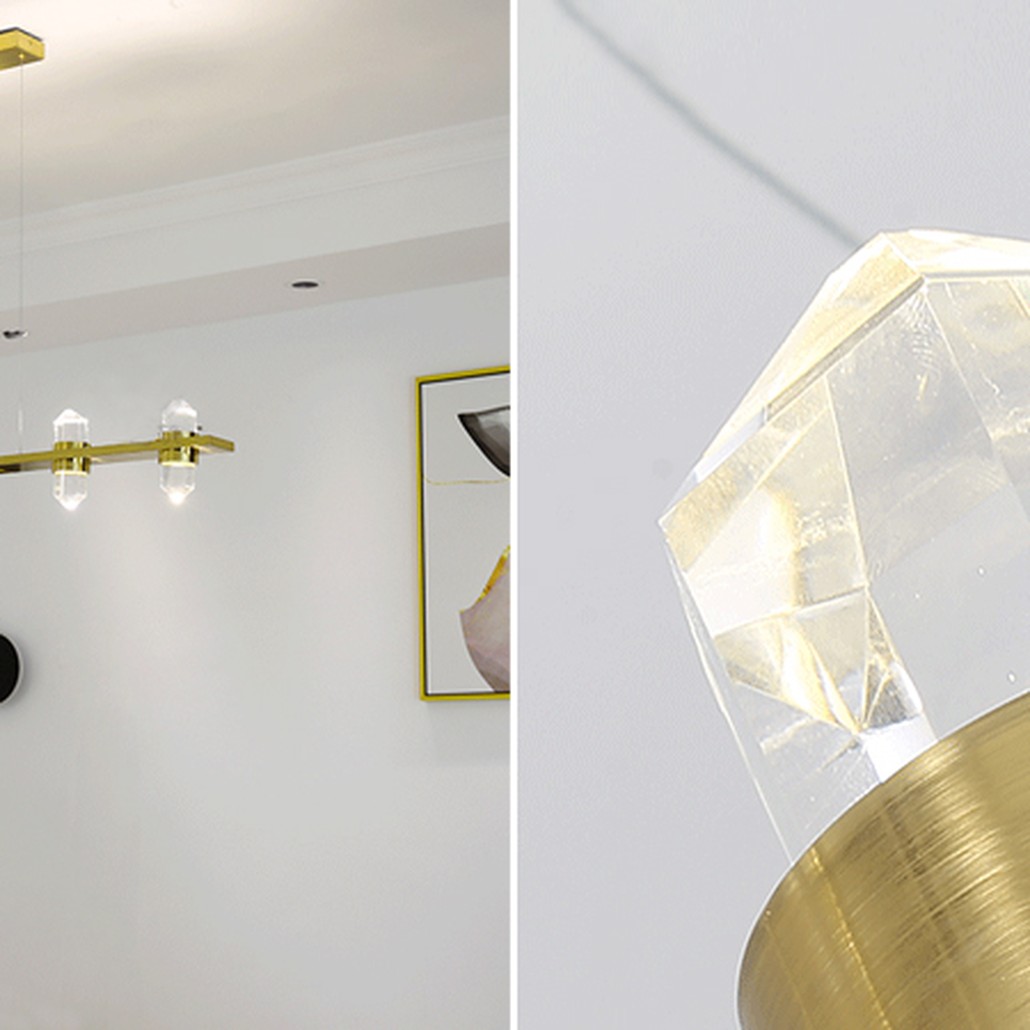 Люстра large Crystals Line Brass