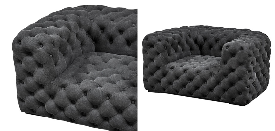 Кресло Soho Tufted Graphite Armchair
