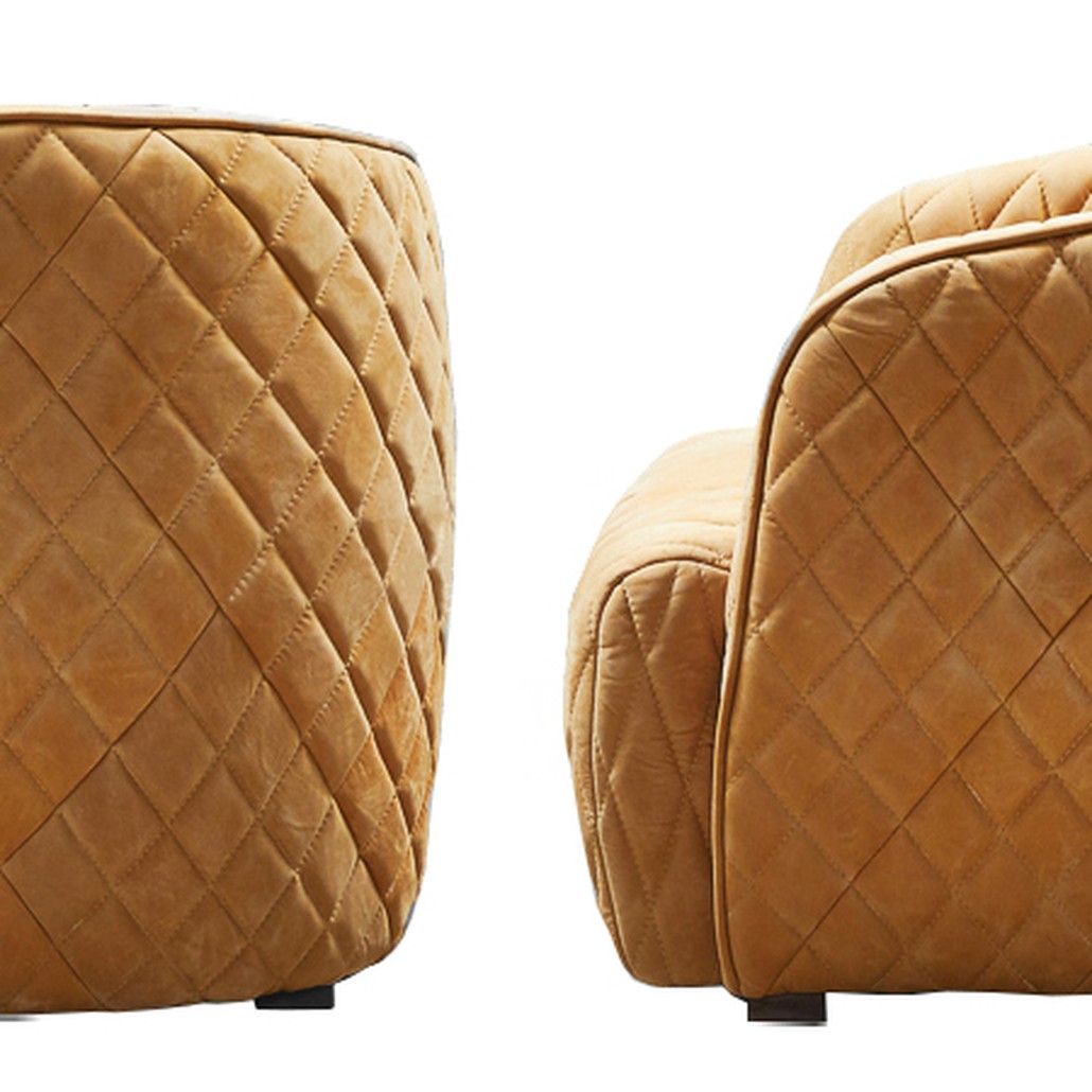 Кресло Rhombuses Upholstery Armchair Milk Caramel