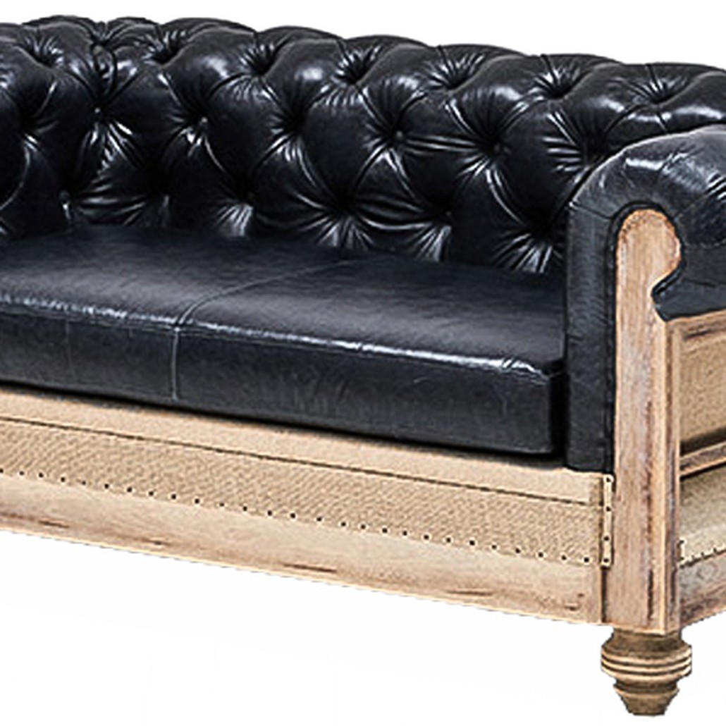 Диван Deconstructed Chesterfield Sofa double Black leather