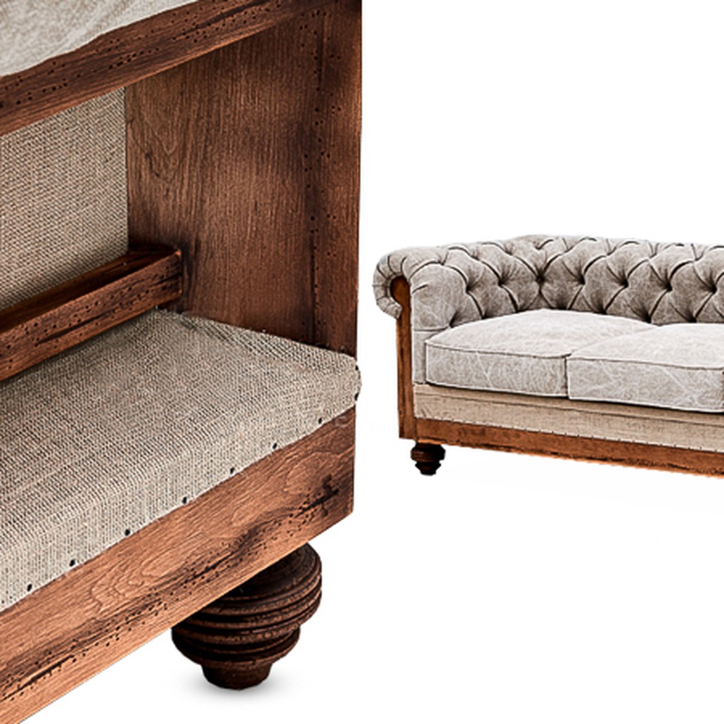 Диван Deconstructed Chesterfield Sofa Triple Gray