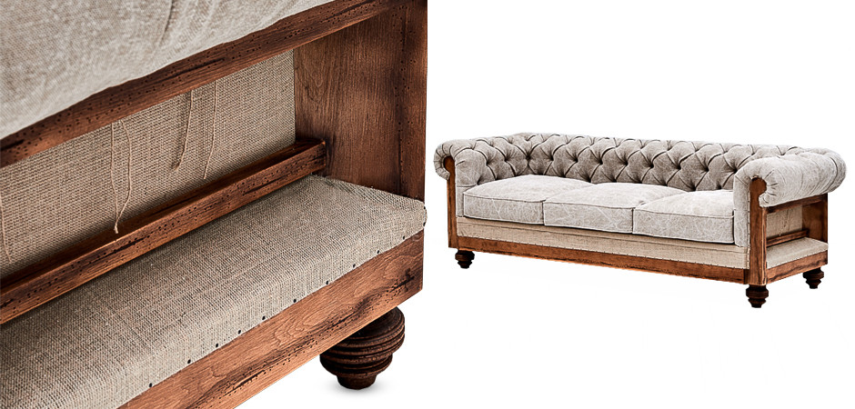 Диван Deconstructed Chesterfield Sofa Triple Gray