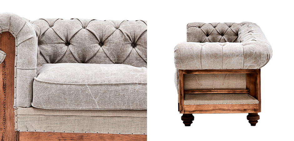 Диван Deconstructed Chesterfield Sofa Triple Gray