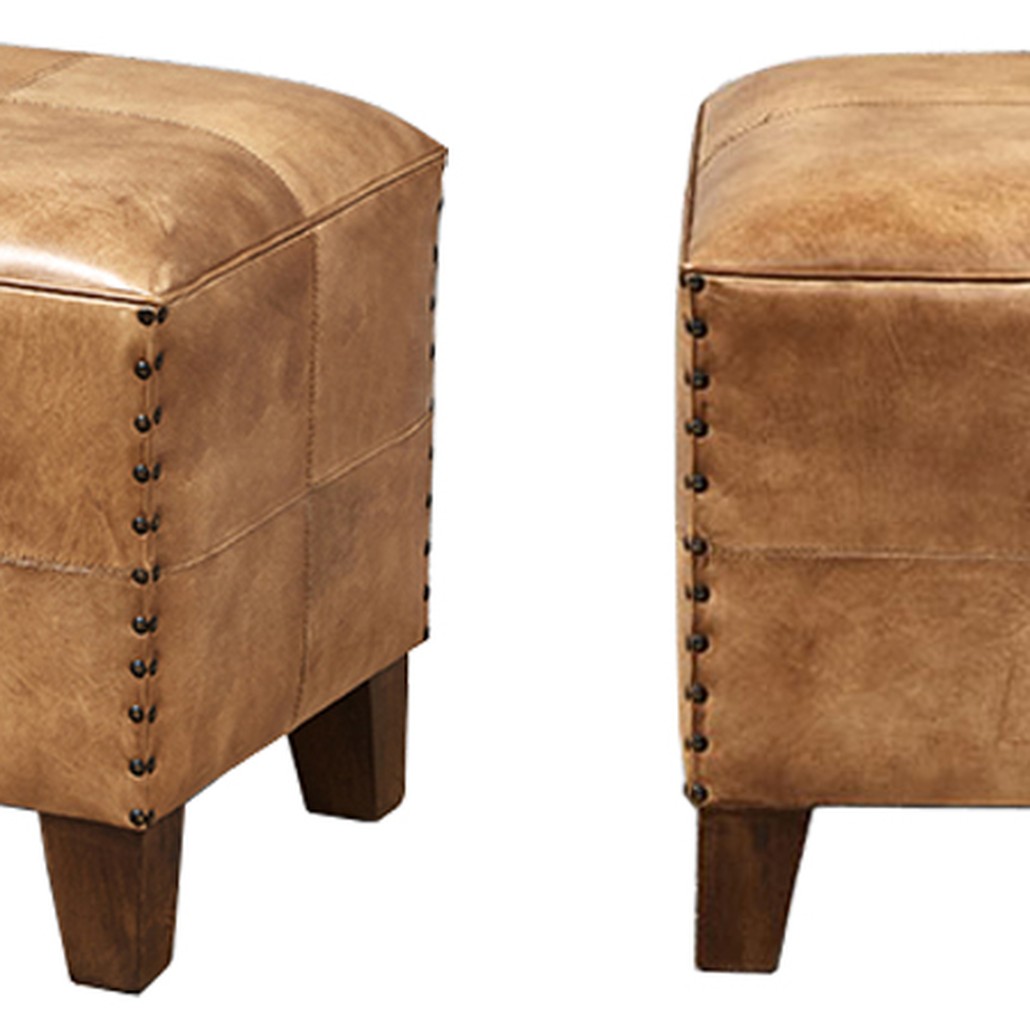 Пуф Leather Cube Puff