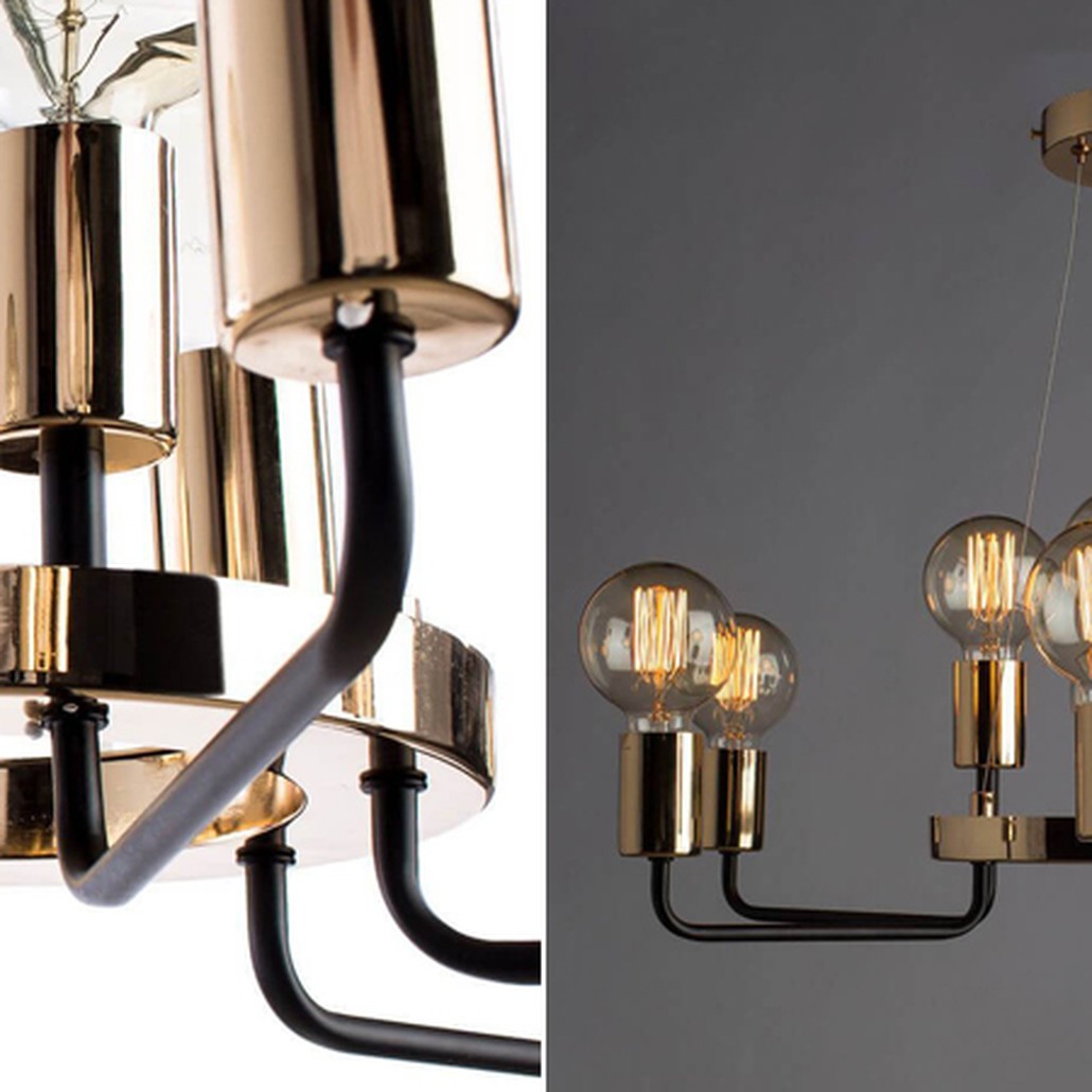 Люстра Loft Industrial Glossy Gold