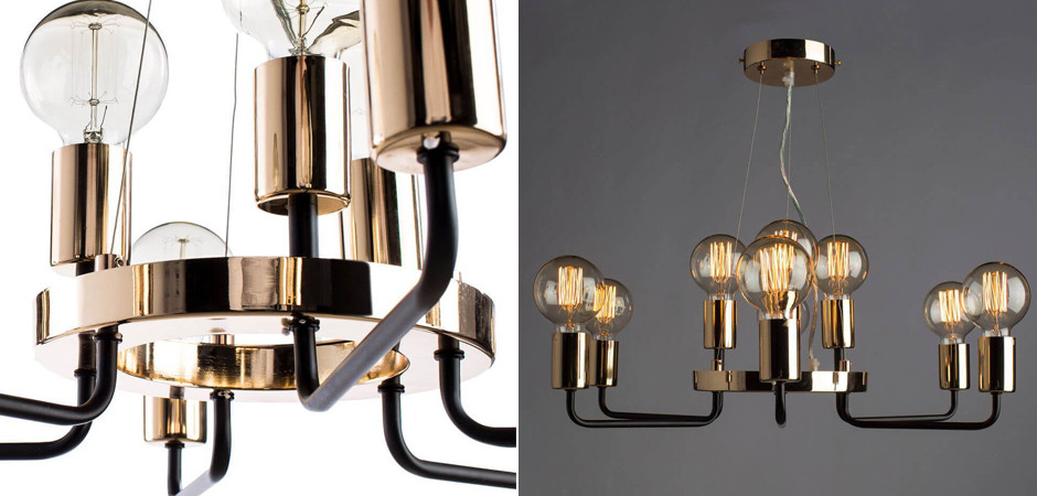 Люстра Loft Industrial Glossy Gold