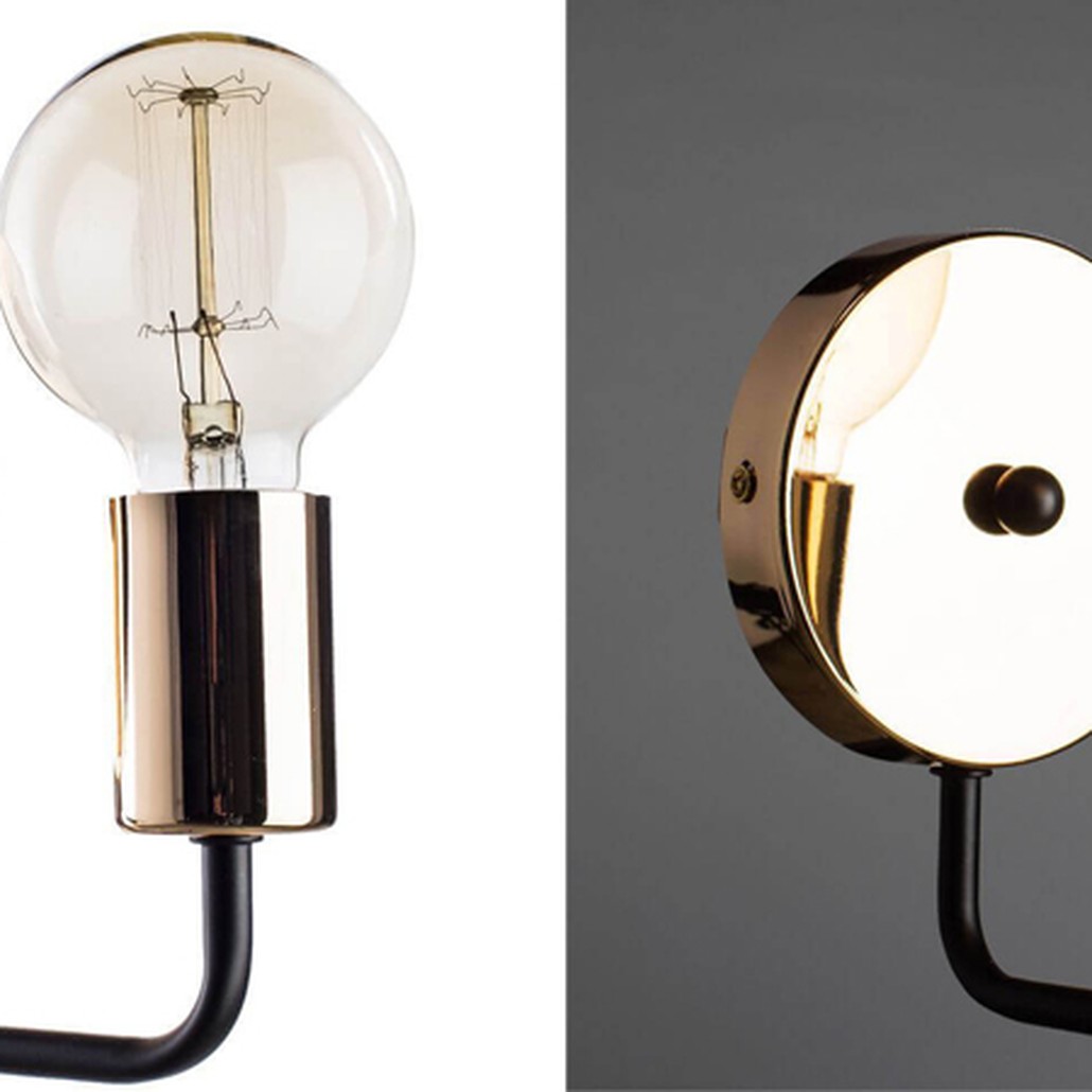 Бра Loft Industrial Glossy Gold Sconces