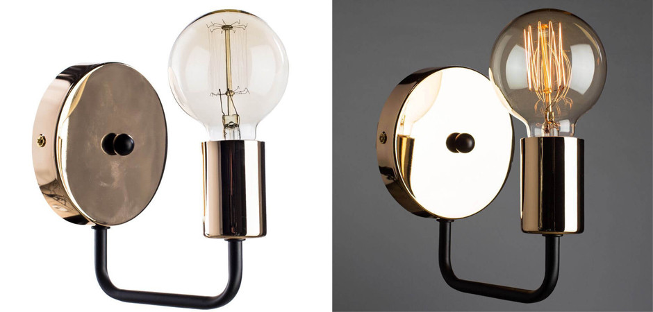 Бра Loft Industrial Glossy Gold Sconces