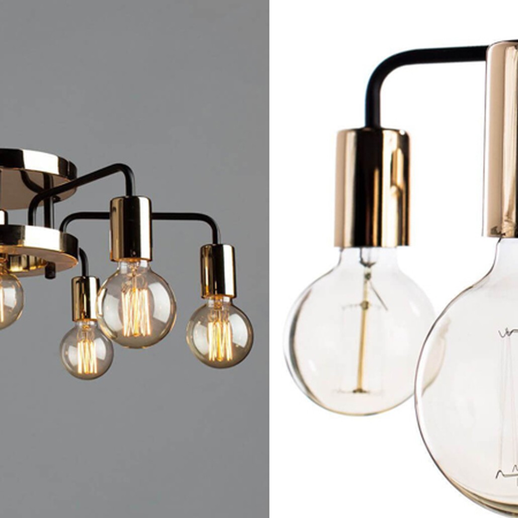 Потолочный светильник Loft Industrial Glossy Gold Ceiling