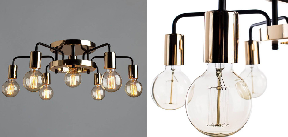 Потолочный светильник Loft Industrial Glossy Gold Ceiling