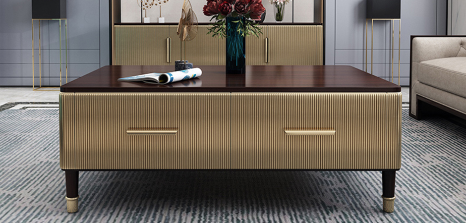 Birmingham Textured Coffee Table Gold