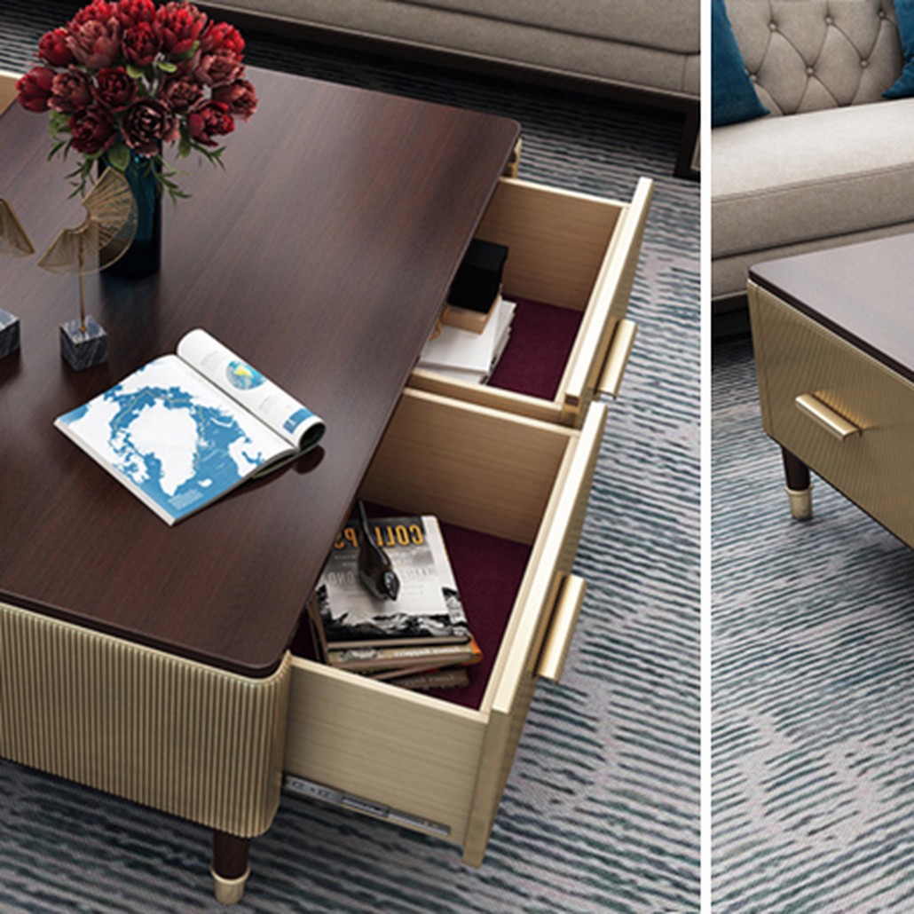 Birmingham Textured Coffee Table Gold