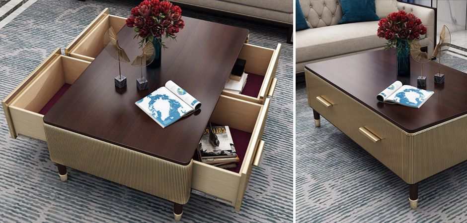 Birmingham Textured Coffee Table Gold