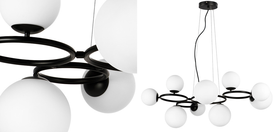 Люстра Bubbles on 4 Rings Chandelier Black