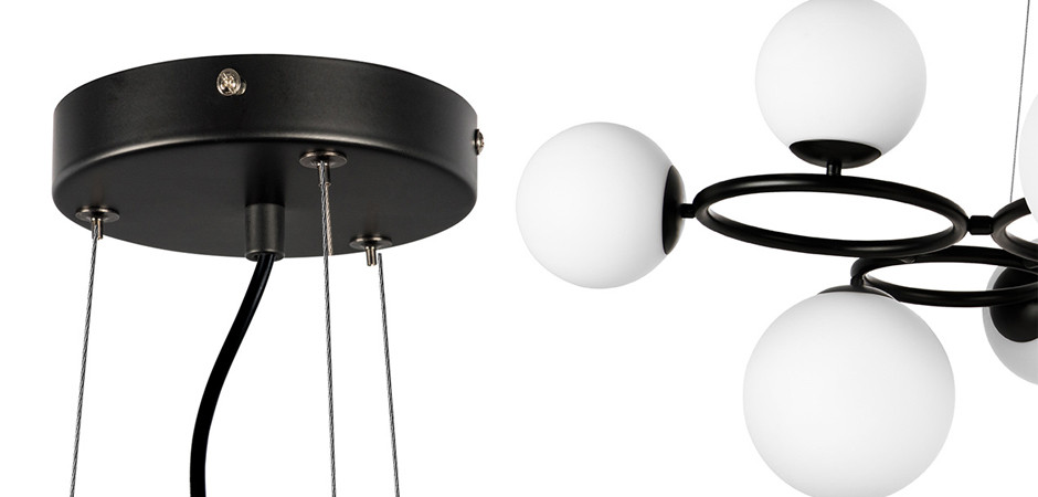 Люстра Bubbles on 4 Rings Chandelier Black