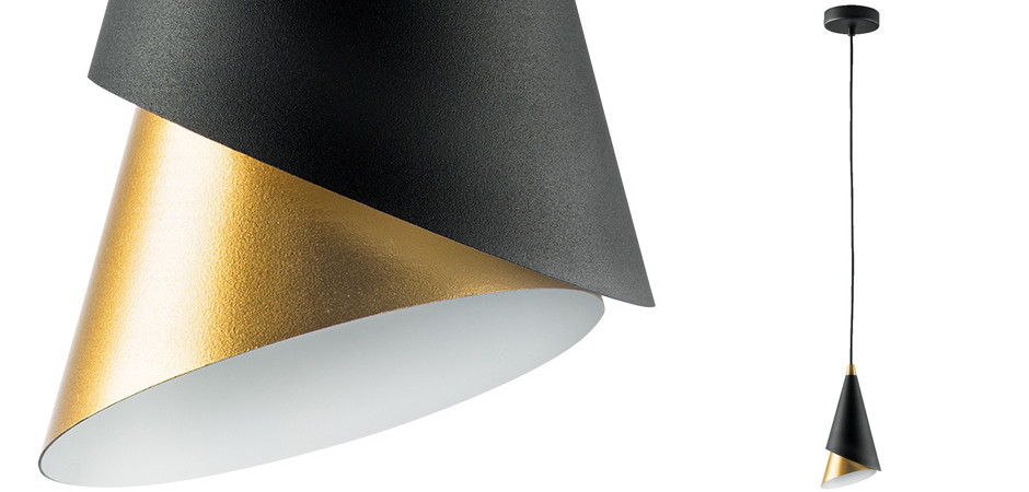 Подвесной светильник Lucio Black and Gold One
