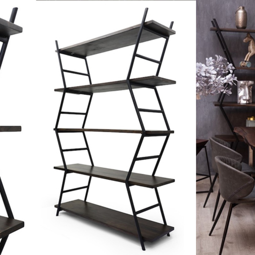 Стеллаж Industrial Zigzag Dark Wood