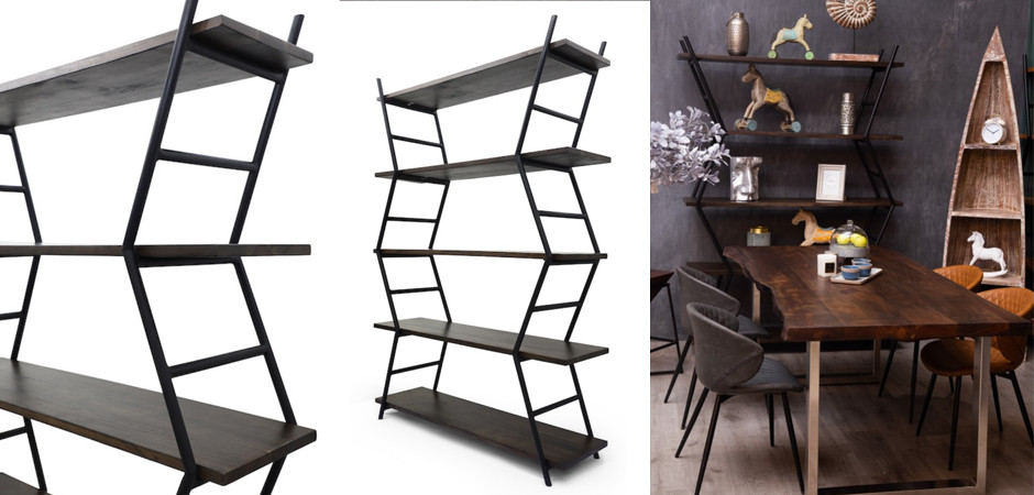 Стеллаж Industrial Zigzag Dark Wood