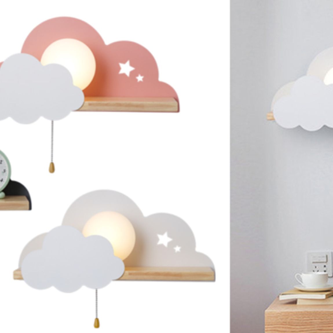 Бра с полкой Белое Облако Wall Lamp White Cloud