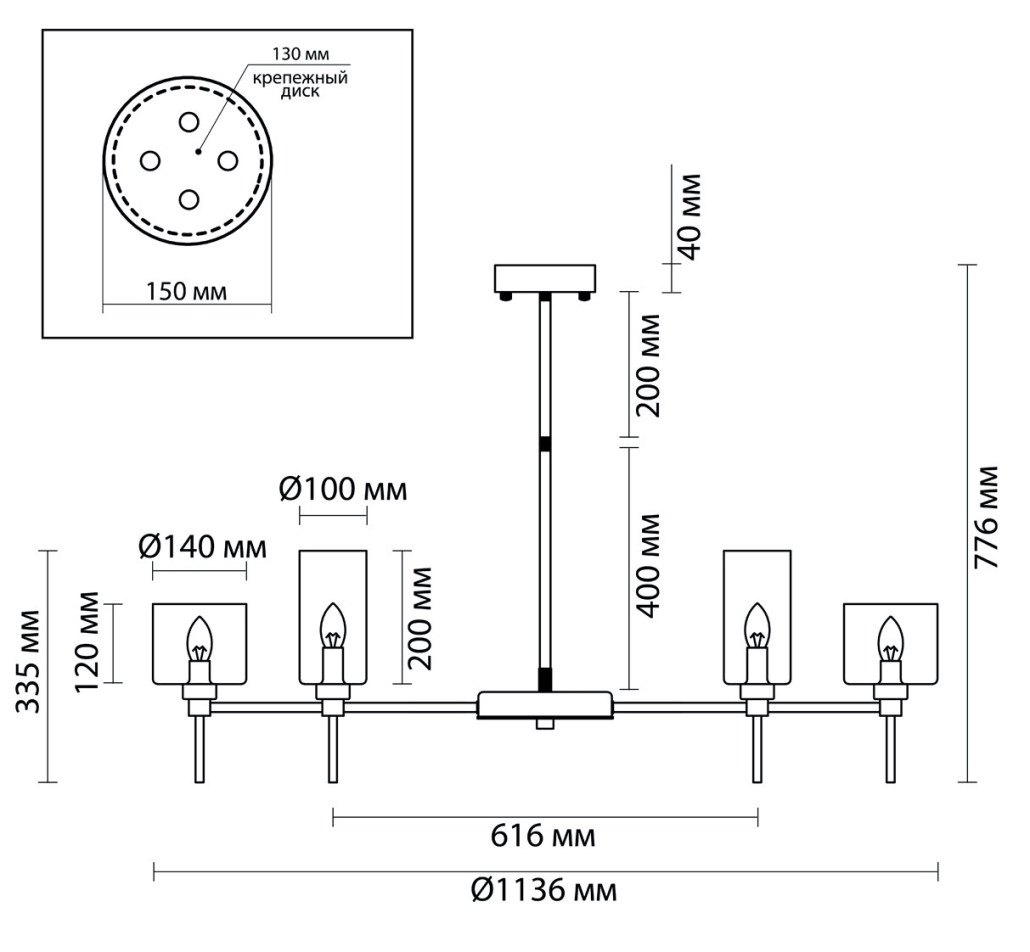 Люстра AXO Light Spillray Gold Lamps 20