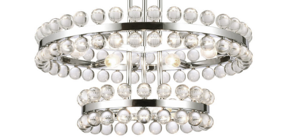 Sacramento Transparent Balls Two Circle Chandelier