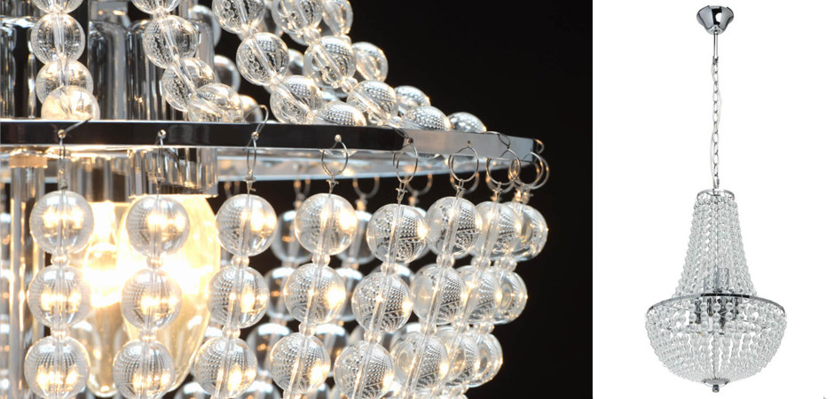 Люстра Virginia Clear Beads Chandelier chrome