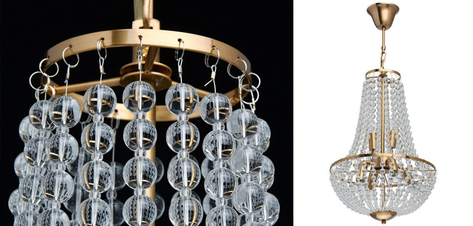 Люстра Virginia Clear Beads Chandelier Gold